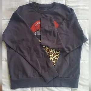 Prince Peter Collection Sweaters Prince Peter Cheetah Tongue Sweatshirt Womens S Black Poshmark